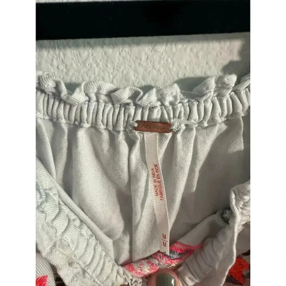 Free People Fleur Du Jour Embroidered Off Shoulder Dress Boho Floral M - Picture 4 of 16